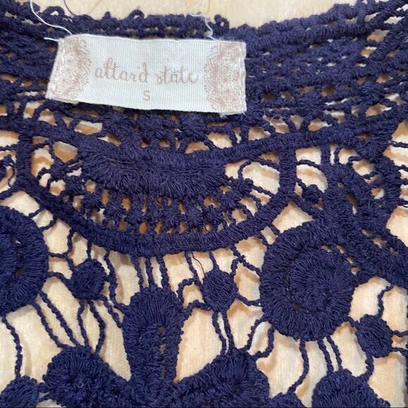 Boho Crochet peasant Shirt Small top‎ - Picture 5 of 9